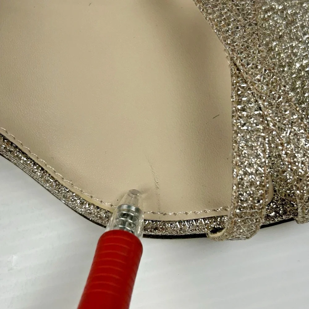 Pelle Moda Size 6.5 Gold Glitter Sparkly NEW Noreen Strap 3